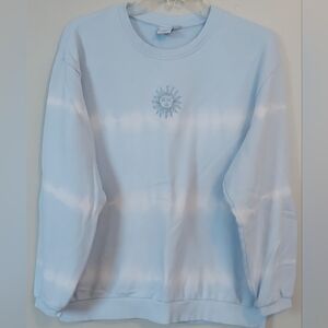 Ghanda 1984 Old School Crew Tie Dye Blue/White Sweatshirt 100% Cotton Ov…